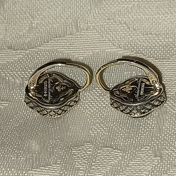 Andrea Candela  Clover Black Onyx Earrings, Sterling Silver & 18k - Picture 6 of 8